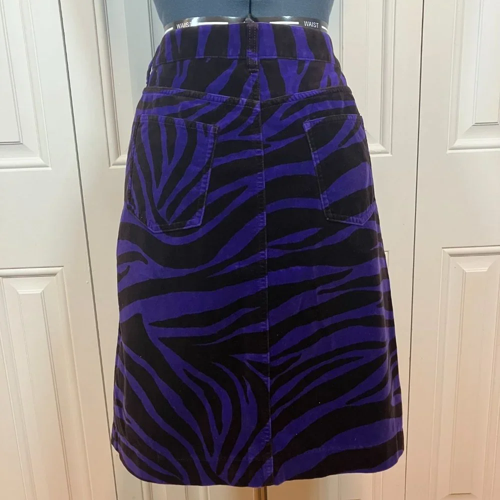 Boden Purple and Brown Velvet Zebra Skirt 10L - Picture 5 of 5